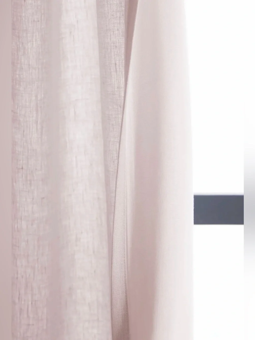 European Linen Curtain - Single Panel Blush - Size 48 x 96